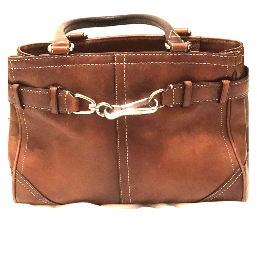 Light brown leather coach bag